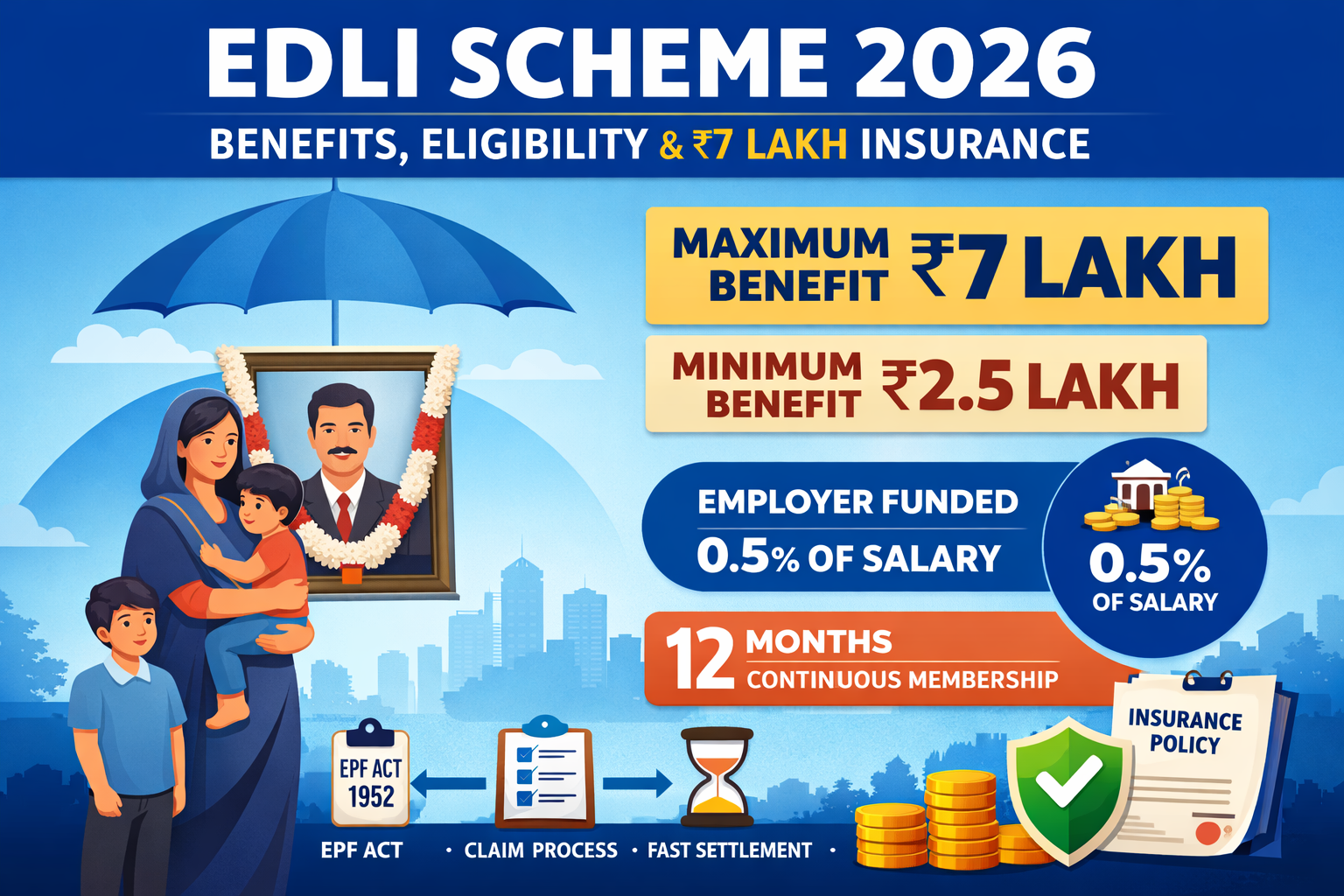 EDLI Scheme 2026: Complete Guide to Benefits, Eligibility & ₹7 Lakh Insurance Coverage