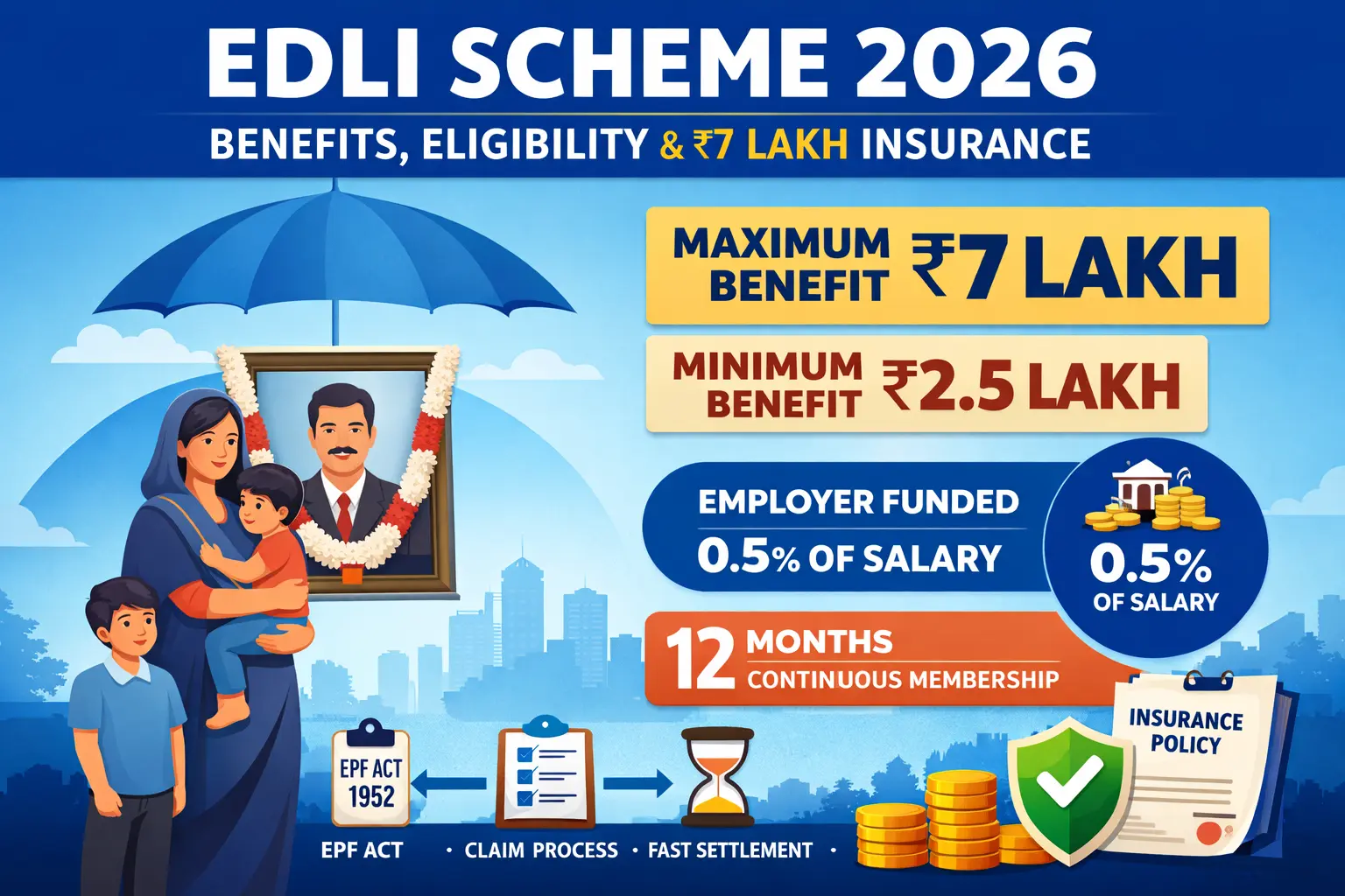 EDLI Scheme 2026: Complete Guide to Benefits, Eligibility & ₹7 Lakh Insurance Coverage